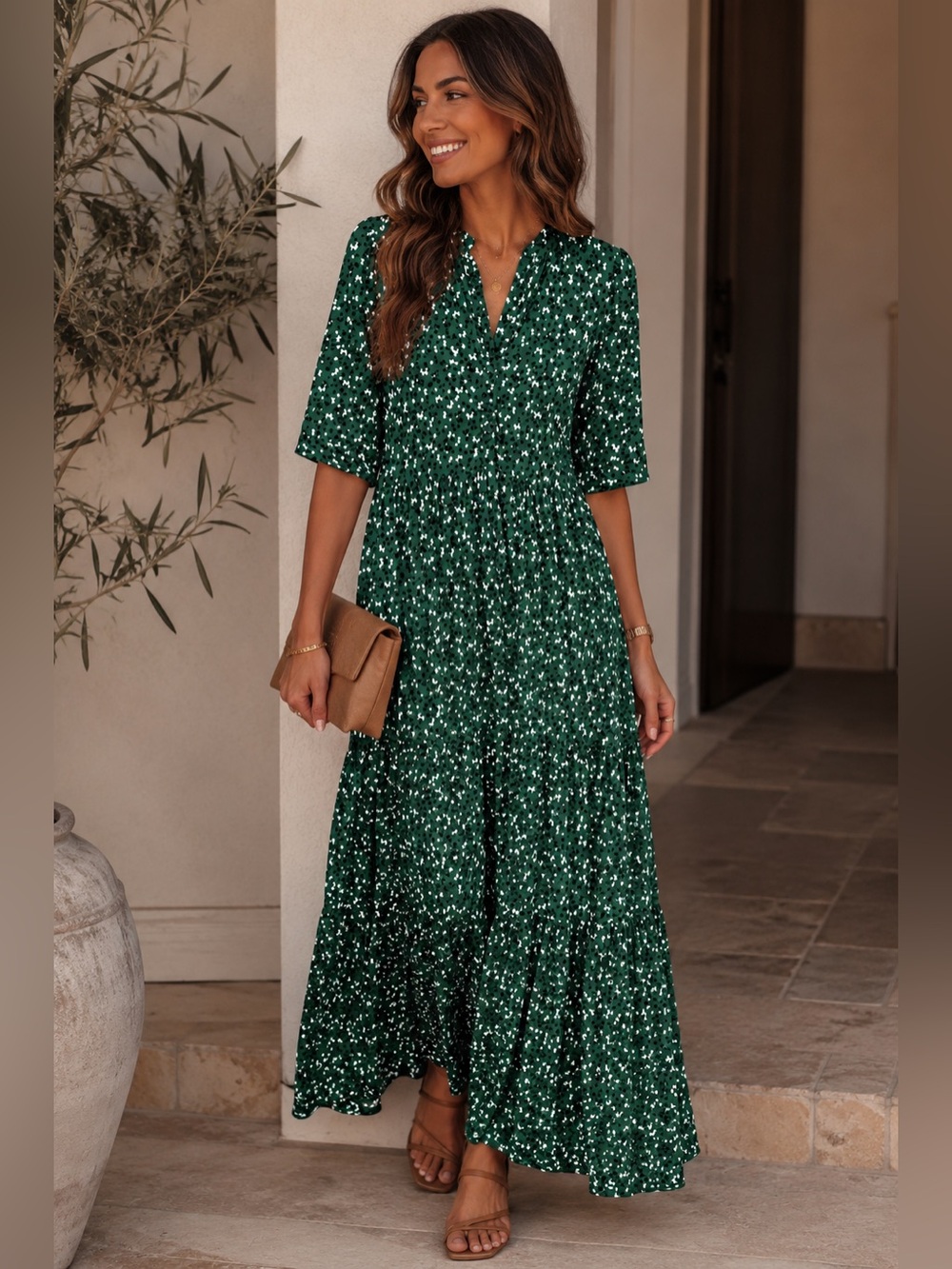 Max Studio green Maxi dress MEDIUM